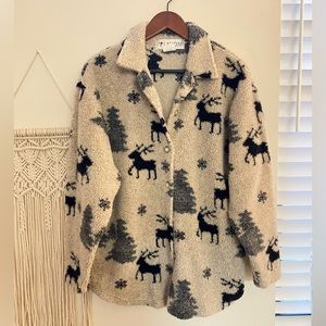 Vintage Sherpa Moose Winter Shacket